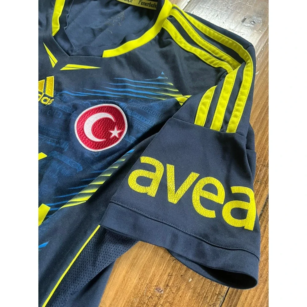 Adidas Fenerbahçe SK Soccer Jersey Navy Yellow‎ Türk Telekom ClimaCool Kit Men S